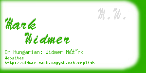 mark widmer business card